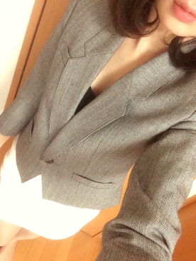 「no brand（ノーブランド）のアイテム（スーツジャケット、グレー系）」を使った、くるみさん（レディース・160cm）の冬コーディネート