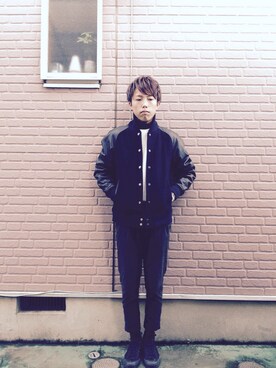 「JOURNAL STANDARD（ジャーナルスタンダード）のアイテム（スタジャン）」を使った、shoさん（メンズ・165cm）の秋コーディネート
