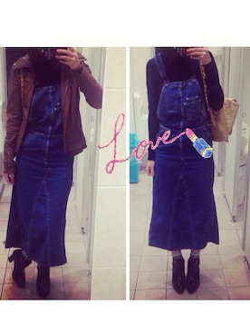 「chanel」｜「アイテム（サロペット/オーバーオール）」を使った、chiiーさん（レディース・164cm）の冬コーディネート