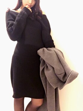 midoriさんの「back cross knit dress」を使ったコーディネート