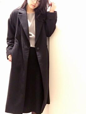 midoriさんの「サイドスリットルーズコート」を使ったコーディネート