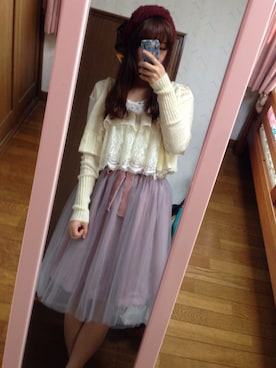 「LA BELLE ETUDE（ラベルエチュード）のアイテム（ハンチング/ベレー帽）」を使った、yuimarさん（レディース・158cm）の秋コーディネート