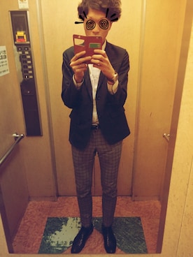 「スーツコーデ」｜KIM@Tさん（メンズ・183cm）の秋コーディネート