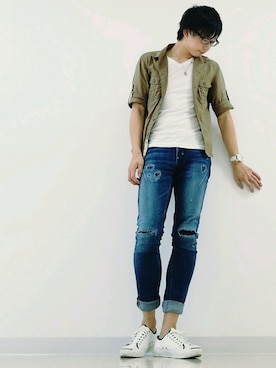 ひかるんさん（メンズ・180cm）の夏コーディネート