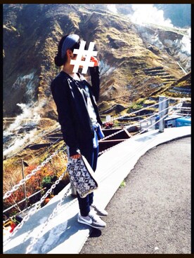 「HERE'S（HERE'S）のアイテム（ヘアバンド、グレー系）」を使った、ｴﾐｺbotさん（レディース・156cm）の秋コーディネート