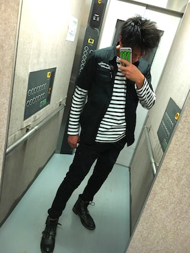 「TAKEO KIKUCHI（タケオキクチ）のアイテム（Tシャツ/カットソー、その他）」を使った、hirokiさん（メンズ・176cm）の春コーディネート