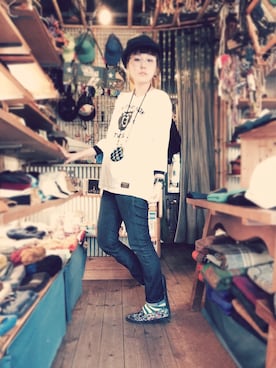 「アイテム（キャスケット）」を使った、sumiyoさん（レディース・163cm）の春コーディネート