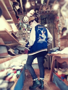 「no brand（ノーブランド）のアイテム（その他アウター）」を使った、sumiyoさん（レディース・163cm）の秋コーディネート