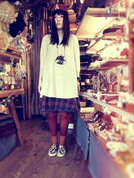 「nice claup」｜「アイテム（キャップ）」を使った、sumiyoさん（レディース・163cm）の秋コーディネート