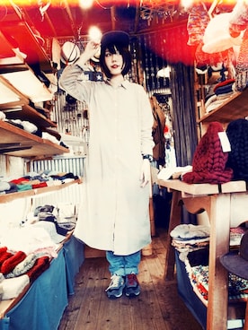 「寒い」｜「アイテム（帽子）」を使った、sumiyoさん（レディース・163cm）の秋コーディネート