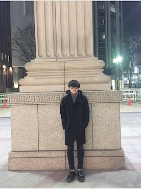 「Acne Studios（アクネストゥディオズ）のアイテム（ダウンジャケット/コート）」を使った、Yuki さん（メンズ・170cm）の冬コーディネート