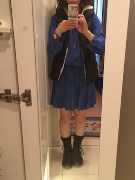 「Abercrombie&Fitch（アバークロンビーアンドフィッチ）のアイテム（ダウンベスト）」を使った、ちゃきさん（レディース・149cm）の秋コーディネート
