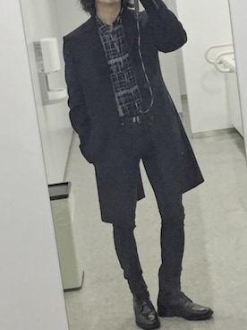 「sandro（サンドロ）のアイテム（トップス）」を使った、Hiroaki Takeiさん（メンズ・175cm）の冬コーディネート