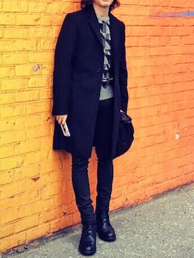 「SAINT LAURENT PARIS（サンローランパリ）のアイテム（ニット/セーター）」を使った、Hiroaki Takeiさん（メンズ・175cm）の冬コーディネート