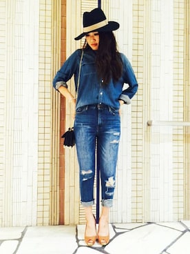 「hat」｜ARISAさん（レディース・160cm）の夏コーディネート