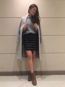 「DRWCYS（ドロシーズ）のアイテム（チェスターコート）」を使った、ARISAさん（レディース・160cm）の秋コーディネート