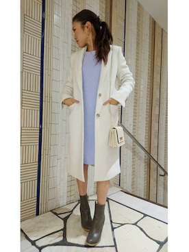 「DRWCYS（ドロシーズ）のアイテム（チェスターコート）」を使った、ARISAさん（レディース・160cm）の冬コーディネート
