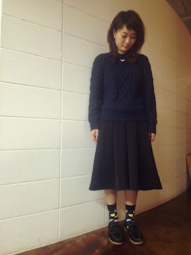 「Happy Socks（ハッピーソックス）のアイテム」を使った、やまぐち ゆりえさん（レディース・157cm）の秋コーディネート