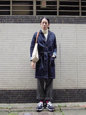 「EFFECTEN（エフェクテン）のアイテム（パンツ）」を使った、高中さん（メンズ・175cm）の冬コーディネート