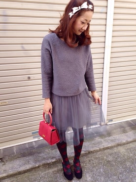 「UPTIGHT（アップタイト）のアイテム」を使った、Hana*さん（レディース・163cm）の冬コーディネート