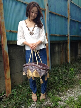 「UPTIGHT（アップタイト）のアイテム」を使った、Hana*さん（レディース・163cm）の夏コーディネート
