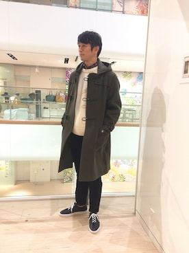 ORCIVALのダッフルコート（グリーン系）を使った人気ファッション