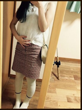 「B.L.U.E（ビーエルユーイー）のアイテム（バッグ）」を使った、翡翠さん（レディース・162cm）の夏コーディネート