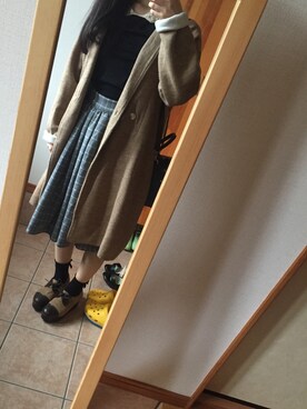 「ショッピング」｜「アイテム（ブーティ）」を使った、翡翠さん（レディース・162cm）の冬コーディネート