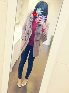 「PAGEBOY（ページボーイ）のアイテム（ダッフルコート）」を使った、michanさん（レディース・167cm）の秋コーディネート