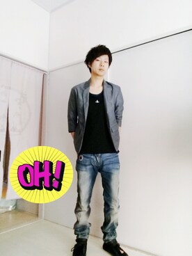 「L.H.P（エルエイチピー）のアイテム（テーラードジャケット）」を使った、n.y.a h.h さん（メンズ・165cm）の春コーディネート