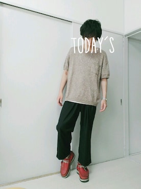 「HARE（ハレ）の２タックワイドパンツ(HARE)（その他パンツ）」を使った、n.y.a h.h さん（メンズ・165cm）の夏コーディネート