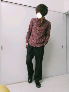 「HARE（ハレ）の２タックワイドパンツ(HARE)（その他パンツ）」を使った、n.y.a h.h さん（メンズ・165cm）の秋コーディネート