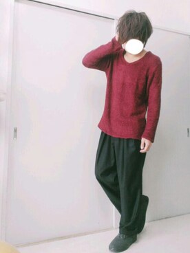 「HARE（ハレ）の２タックワイドパンツ(HARE)（その他パンツ）」を使った、n.y.a h.h さん（メンズ・165cm）の秋コーディネート