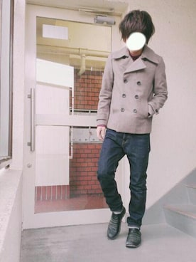 「STUDIOUS（ステュディオス）のアイテム（ピーコート）」を使った、n.y.a h.h さん（メンズ・165cm）の秋コーディネート
