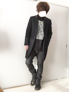 「And A（アンドエー）のアイテム（チェスターコート）」を使った、n.y.a h.h さん（メンズ・165cm）の冬コーディネート