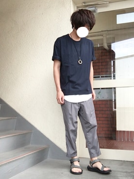 「アイテム（アンクレット）」を使った、n.y.a h.h さん（メンズ・165cm）の夏コーディネート