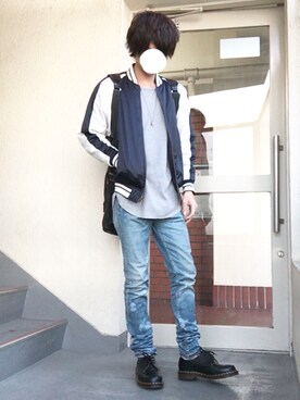 「Dr. Martens（ドクターマーチン）のDr.Martens VINTAGE1461（ブーツ）」を使った、n.y.a h.h さん（メンズ・165cm）の秋コーディネート