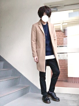 「Dr. Martens（ドクターマーチン）のDr.Martens VINTAGE1461（ブーツ）」を使った、n.y.a h.h さん（メンズ・165cm）の秋コーディネート