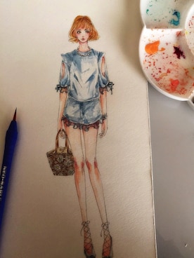 「MICOAMERI（ミコアメリ）のアイテム（シャツ/ブラウス）」を使った、meeさん（レディース・155cm）の冬コーディネート