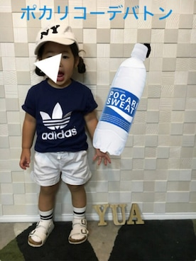 「ポカリコーデバトン」｜yu_aさん（キッズ・90cm）の夏コーディネート
