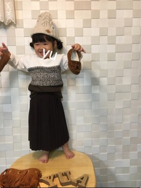yu_aさんの「ケーブル編みニット帽」を使ったコーディネート