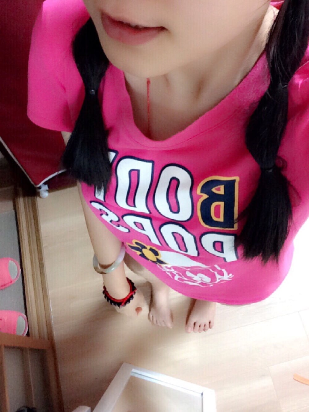 「ルームウェア」｜「bodypopsのアイテム（ルームウェア/パジャマ、ピンク系）」を使った、葉月陽–桜木兎さん（レディース・161cm）の冬コーディネートの1枚目の写真