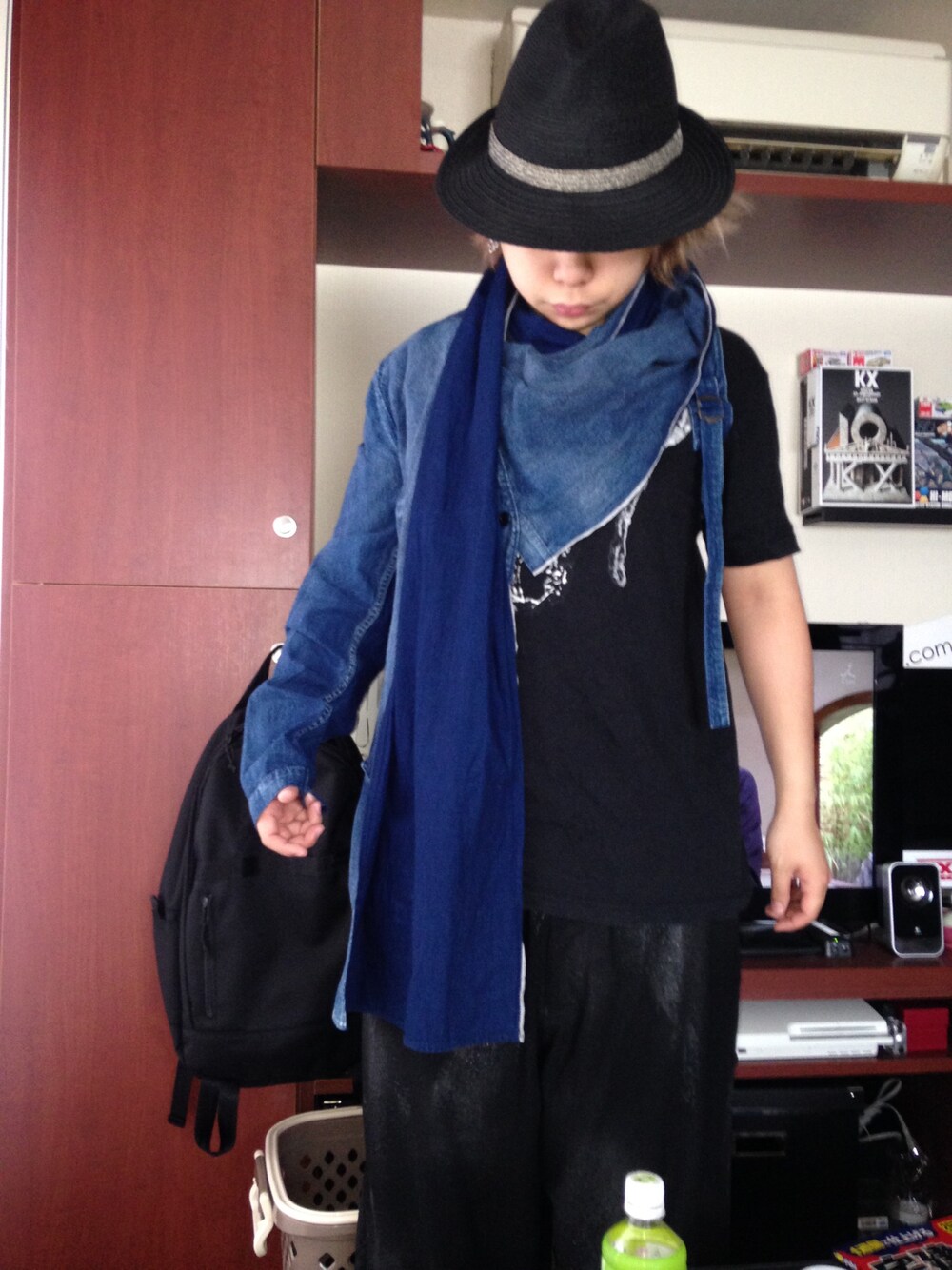 「yohjiyamamoto」｜「Yohji Yamamotoのアイテム（ハット、ブラック系）」を使った、shinyaさん（メンズ・172cm）の夏コーディネートの1枚目の写真