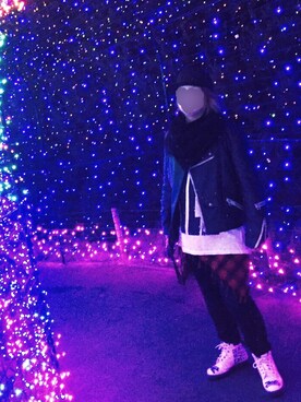 「Yohji Yamamoto（ヨウジヤマモト）のアイテム（ライダースジャケット）」を使った、shinyaさん（メンズ・172cm）の冬コーディネート