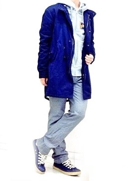「HVC（エイチブイシー）のアイテム（ブルゾン）」を使った、STonAtionさん（メンズ・168cm）の冬コーディネート