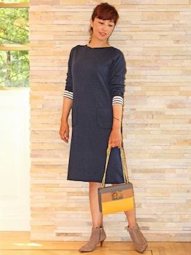 「TOMMY HILFIGER（トミーヒルフィガー）のアイテム（ブーティ）」を使った、satokoさん（レディース・167cm）の秋コーディネート