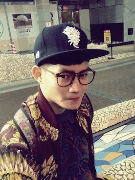 「GIVENCHY（ジバンシイ）のアイテム（ライダースジャケット）」を使った、Ya Totoさん（メンズ・165cm）の春コーディネート