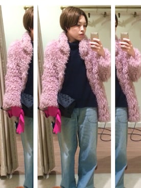 「70's」｜「アイテム（その他アウター）」を使った、chie    さん（レディース・165cm）の冬コーディネート