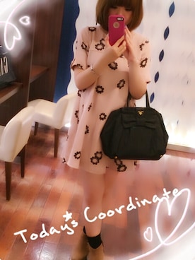 「dazzlin（ダズリン）のアイテム（ワンピース、ベージュ系）」を使った、Runaさん（レディース・152cm）の秋コーディネート