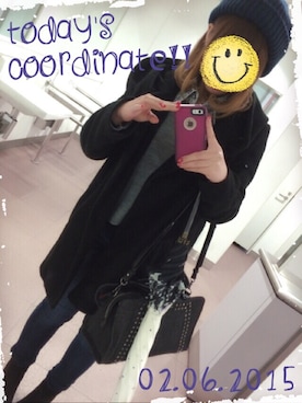 「ROYAL PARTY（ロイヤルパーティー）のアイテム（その他アウター）」を使った、Runaさん（レディース・152cm）の冬コーディネート